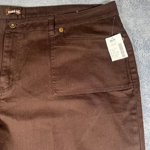 Zana-Di Jeans Brown Wide Leg Trousers High Rise Stretch Jeans Size 26 - Picture 4 of 16